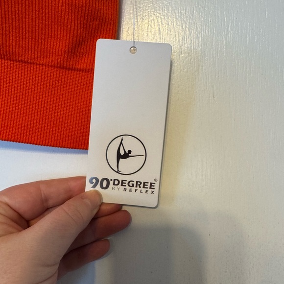 90 Degree By Reflex Bright Orange Crop Top - Picture 2 of 9